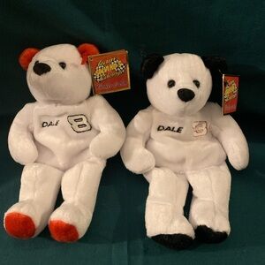 NWT Vintage 2000 Dale Earnhardt and Dale Jr. Plush Bears